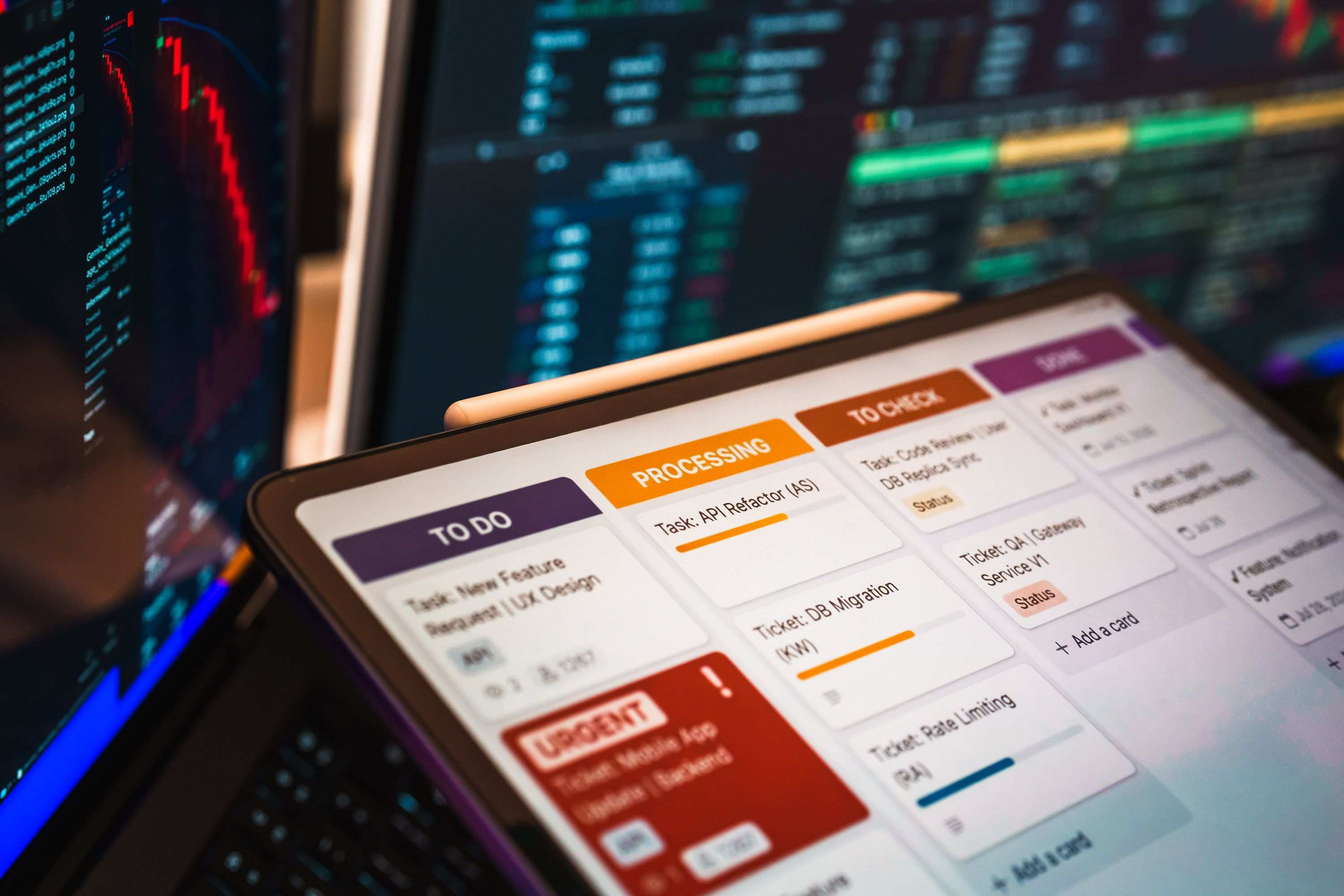 Diagramm oder Dashboard auf einem Monitor, Chart und Datenvisualisierung